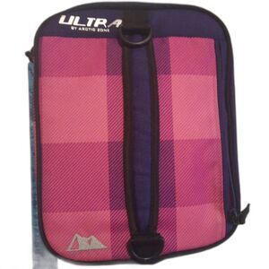Arctic Zone Ultra Expandable Lunch Bag Pink  Plaid Adjustable Bag Strap Missing